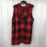 XL Plaid hooded vest