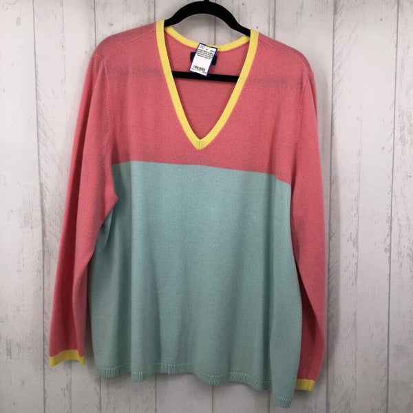 2X Cashmere colorblock sweater