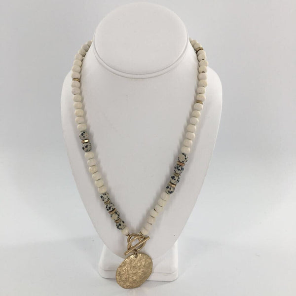 12" Beaded toggle necklace