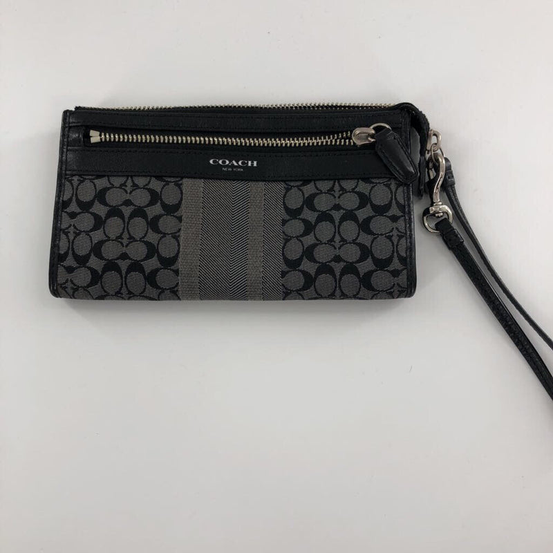 signature stripe double zip wallet/wristlet