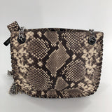 snakeskin embossed tassel chain strap crossbody