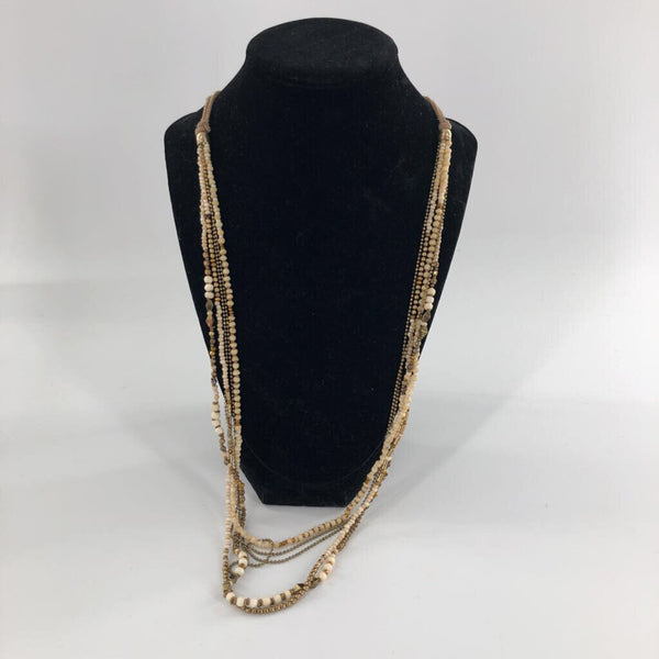 Multi strand necklace crm&brn 20"