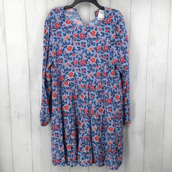 L Flo print tiered l/s dress