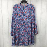 L Flo print tiered l/s dress