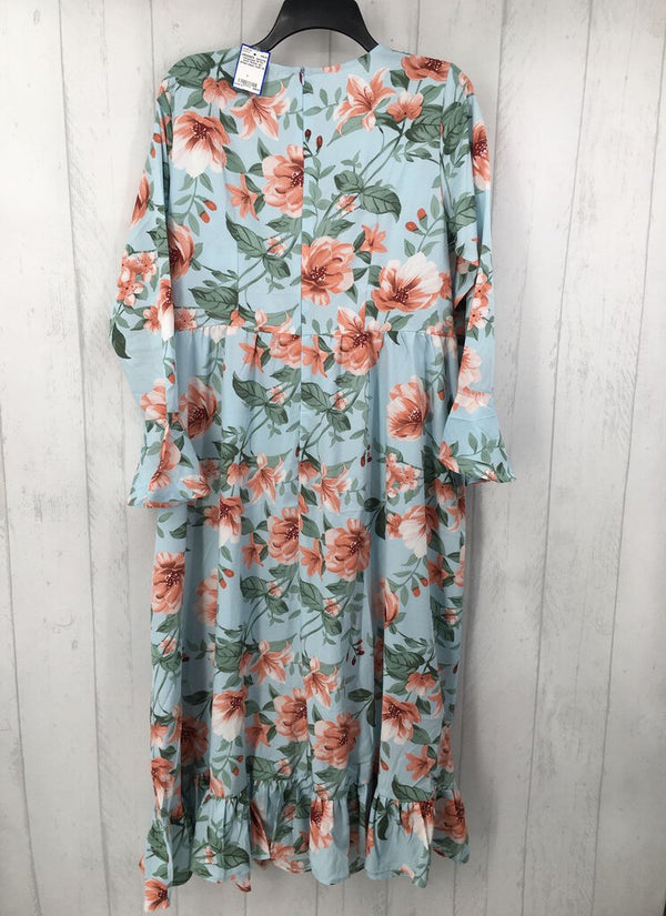 14 Flo print flutter slv dress