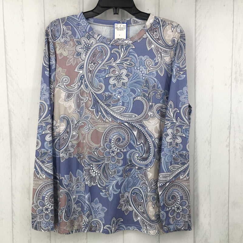 XL Paisley printed l/s top