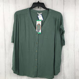 XL Button down cap slv top