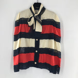 6 (42) l/s silk stripe blouse