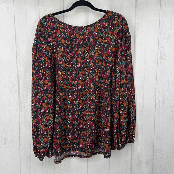 1X Flo print balloon slv top