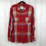 R23 XXL Plaid button down l/s top