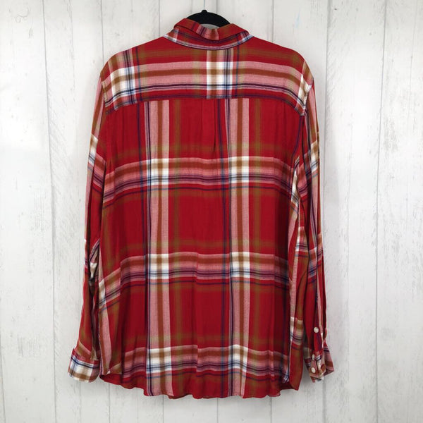 R23 XXL Plaid button down l/s top