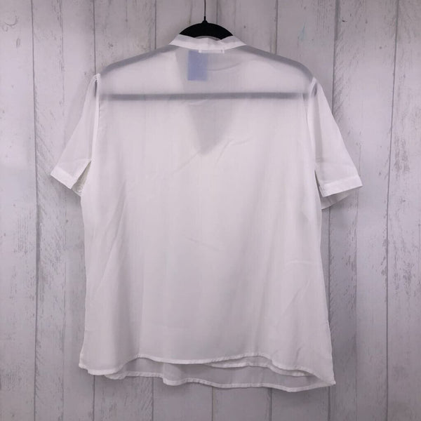 XXL Tie up neckline s/s blouse