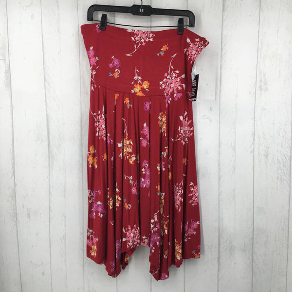 R50 L Flo print strapless dress