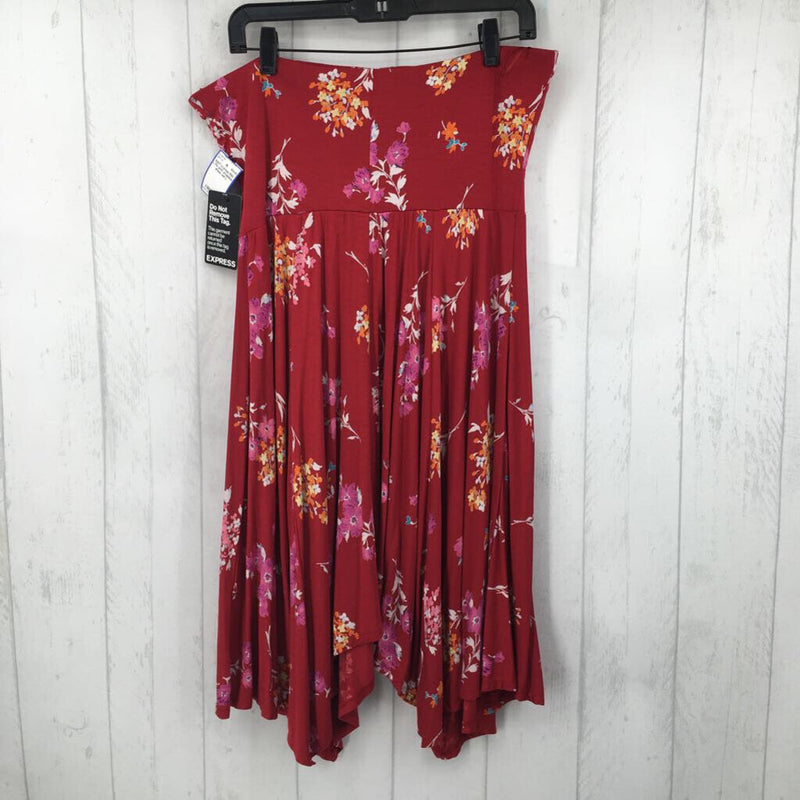 R50 L Flo print strapless dress