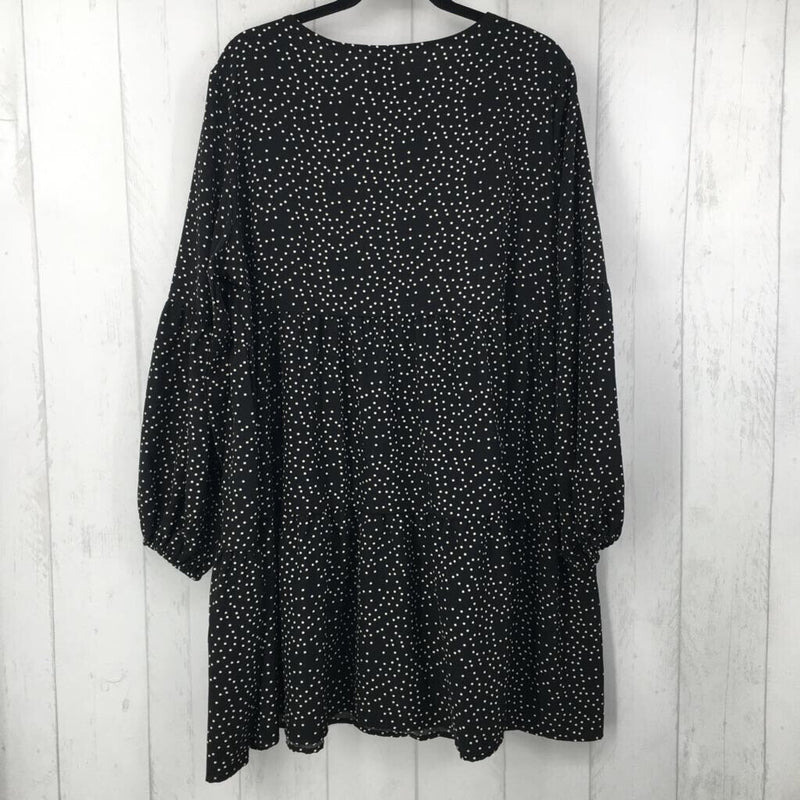 2XL Polka dot tiered l/s dress