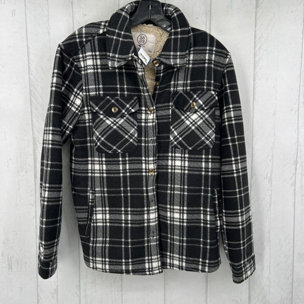 S Fleece lined plaid shacket