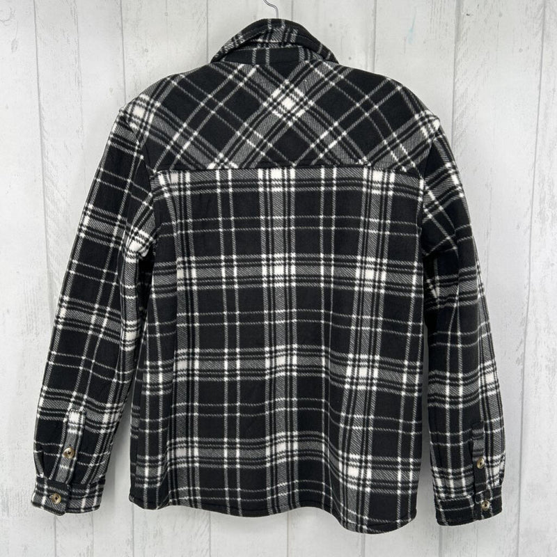 S Fleece lined plaid shacket