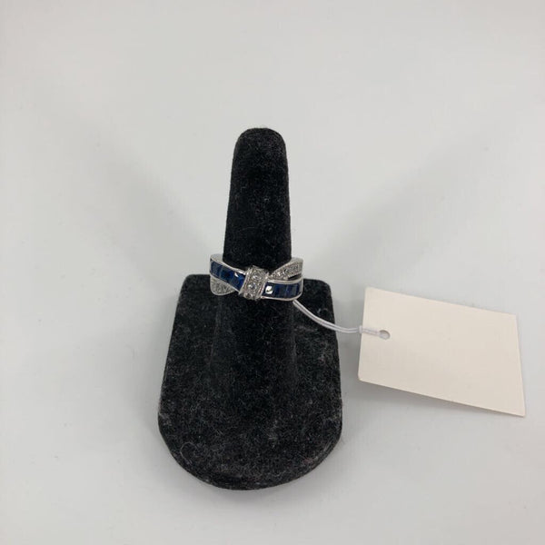 Sz 5.5 Stainless steel blue stone ring