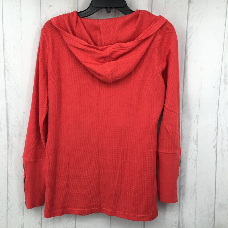 XL Waffle knit hooded l/s top