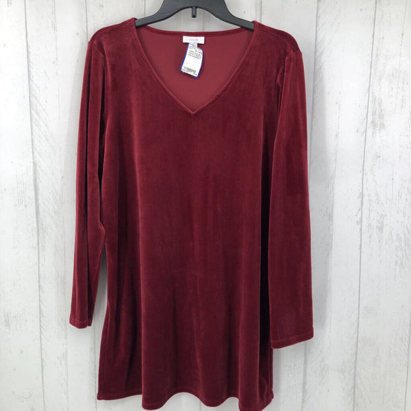 L Velvet v-neck l/s tunic