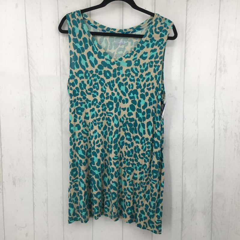 1X Animal print v-neck layering tank