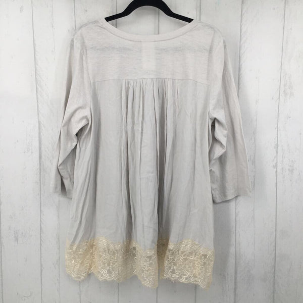 1X Lace bottom 3/4 slv top