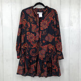 S Paisley print l/s dress