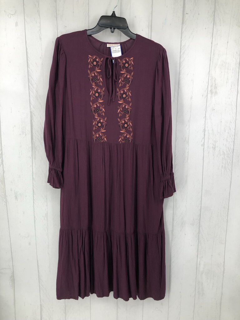 S Embroidered l/s dress