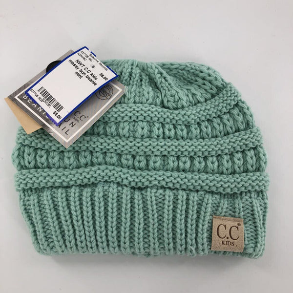 C.C kids messy bun beanie mint