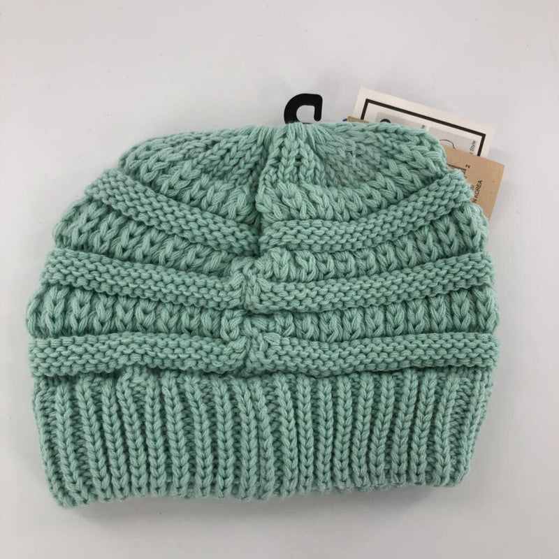 C.C kids messy bun beanie mint