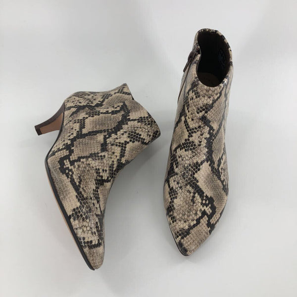 6.5 Leather snakeskin dress bootie