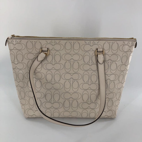 Signature zip top tote