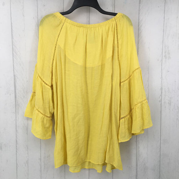 XL gauzy flare slv top