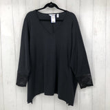 4XP Waffle knit v-neck l/s top