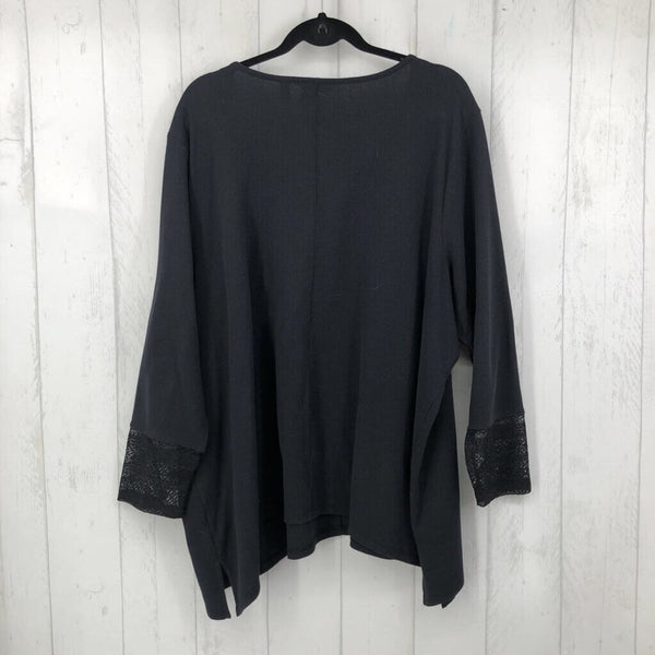 4XP Waffle knit v-neck l/s top