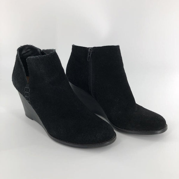 9M Leather wedge heel booties