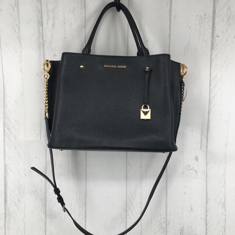 chain strap top handle pebbled satchel