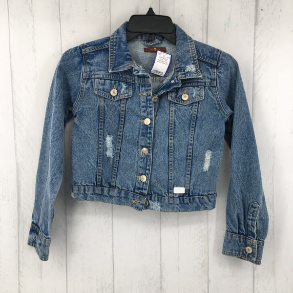 XS distressed crop jacket