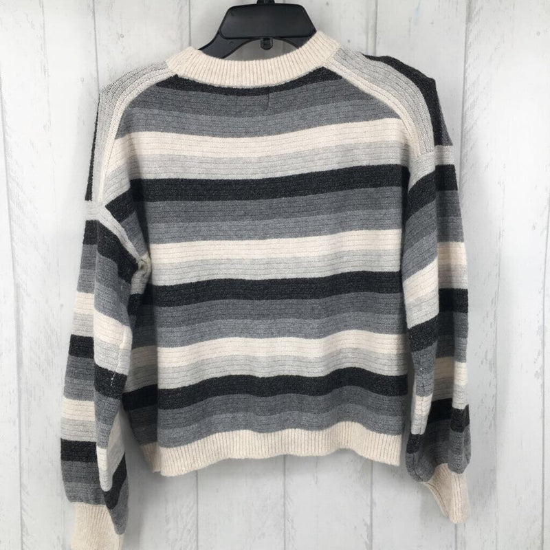 S l/s stripe crop sweater