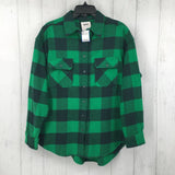 XS Plaid button down l/s top