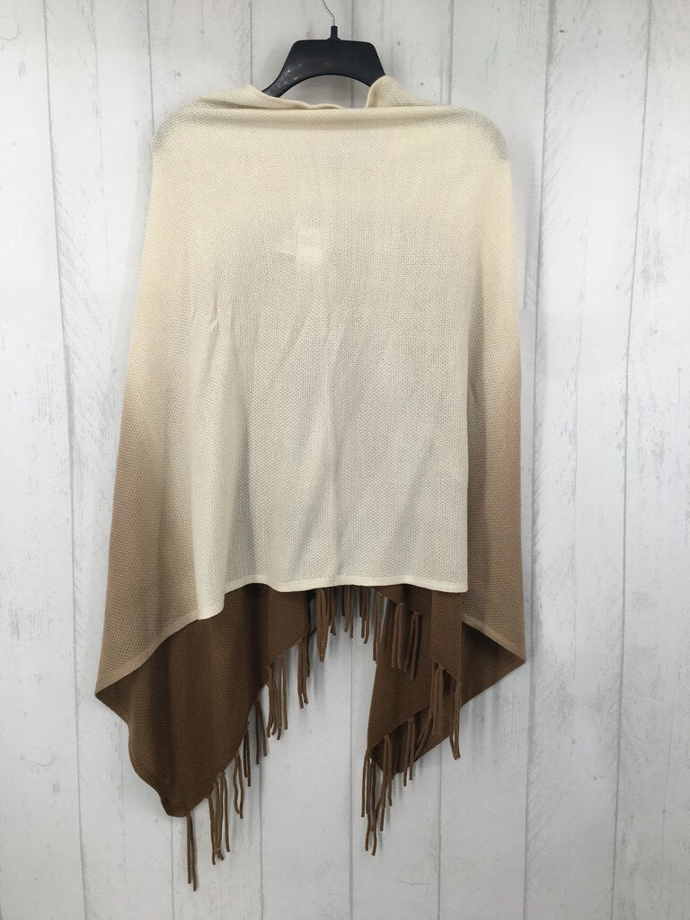 L/XL Fringe hem ombre poncho