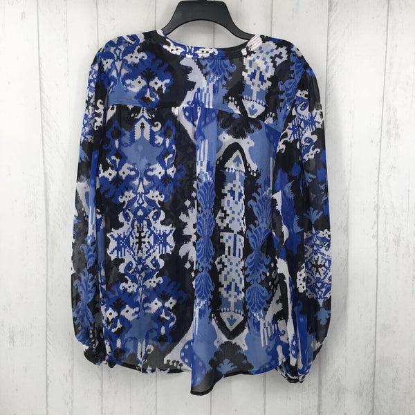 2.5(14) Semi-sheer floral l/s top