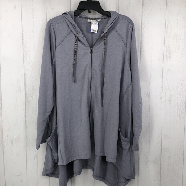 R70 L hi/lo hem zip front top