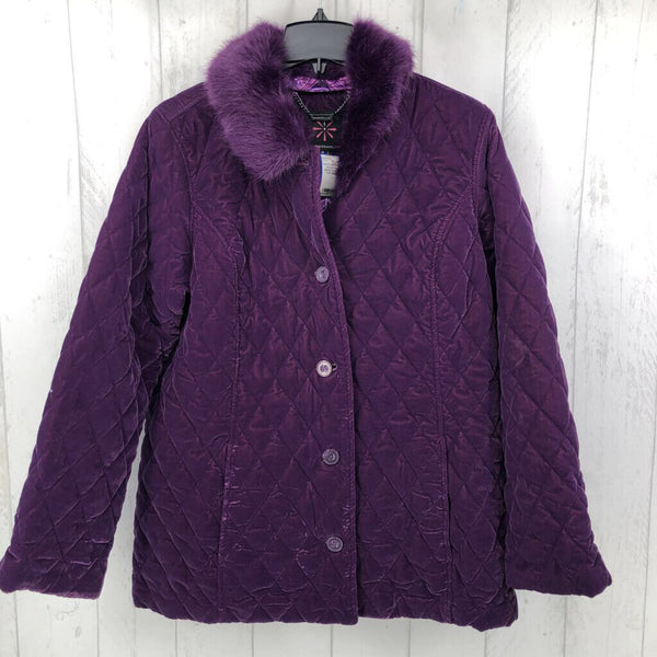 L quilted button up coat