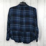 M Plaid button down l/s top