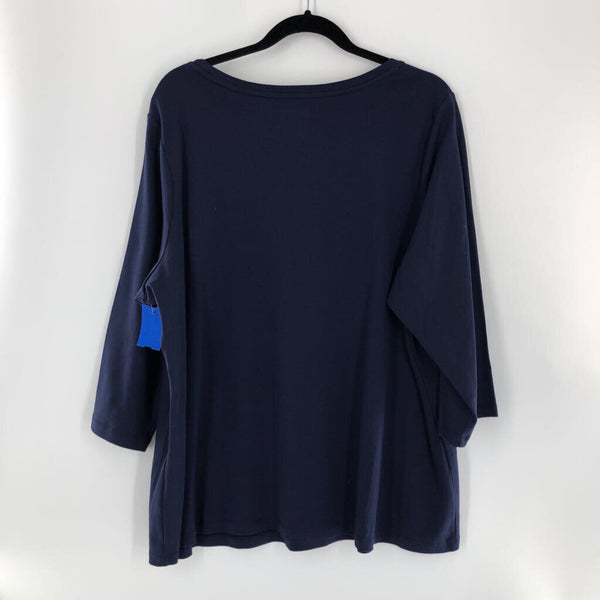 2X Scoop neck 3/4 slv top