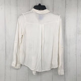 S Embroidered button down l/s top