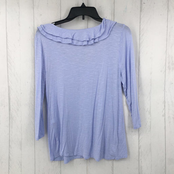 M Ruffled v-neck 3/4 slv top