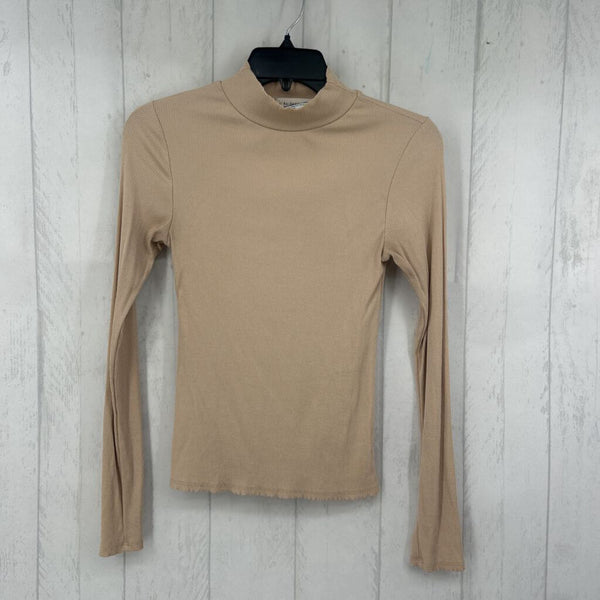 S Ribbed t-neck l/s top