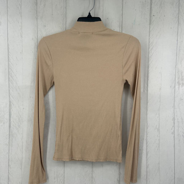 S Ribbed t-neck l/s top